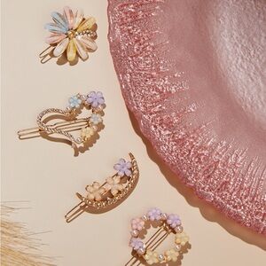 Floral Pastel Hair Clip Set